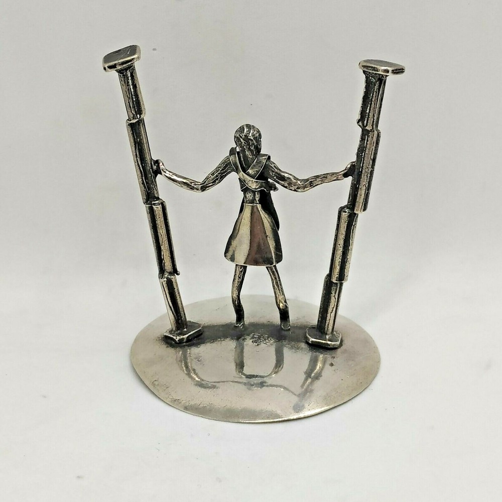 MINIATURE STATUE "SAMSON & PILLARS" HANDMADE SILVER MINIATURE FIGURINE