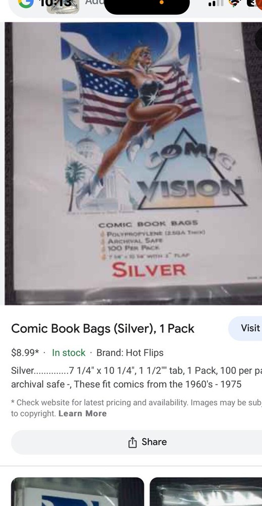 Comic Book Bags Polypropylene Thick Archival Silver