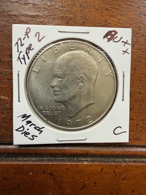 1972-P Ike $ Type 2 'March Dies'