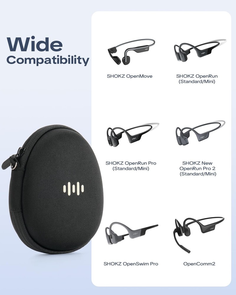 Headphone Case for Shokz OpenRun Pro 2/OpenRun/OpenSwim Pro/OpenMove black