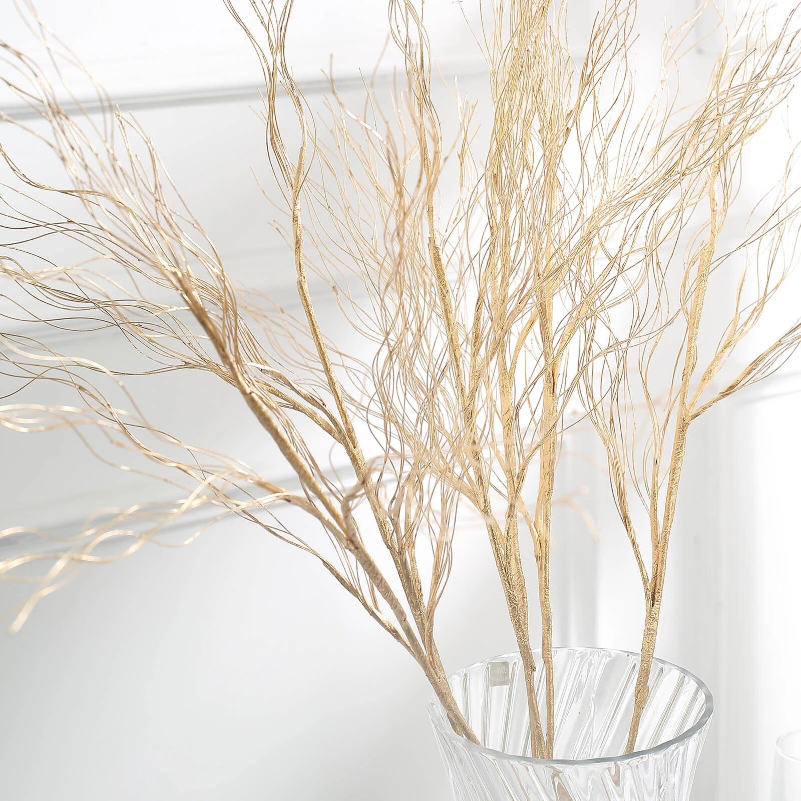 4 Metallic Gold 39" Long STEM Artificial Twigs Bendable Willow Sprays Events