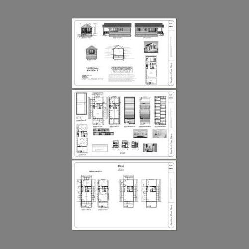14x30 Tiny House -- 419 sq ft -- PDF FloorPlan -- Model 1B