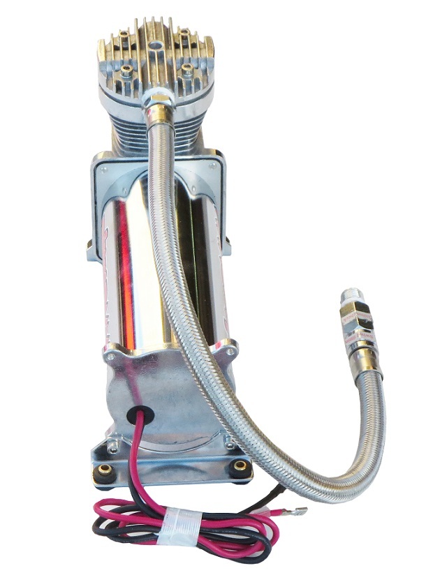 airmaxxx 480 Chrome Air Compressor & 150 Off Switch For Horn Air Ride Suspension
