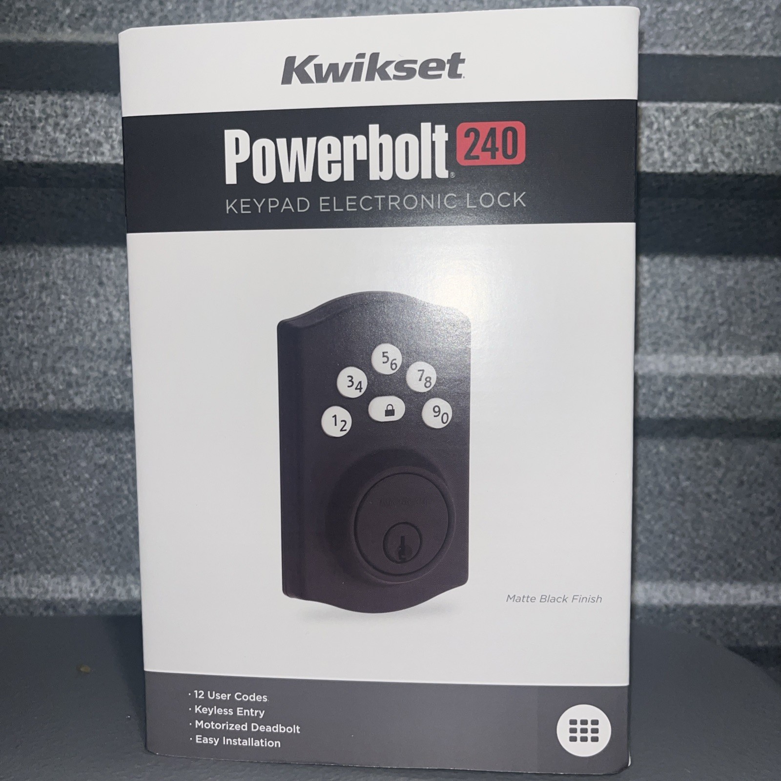 Kwikset Powerbolt 240 Keypad Electronic Lock (Matte Black) - New Sealed