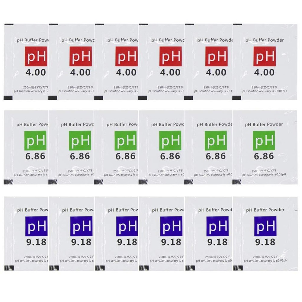 DuvinDD 18 Pack pH Calibration Powder – 4.00 6.86 9.18 Buffer Solution Set