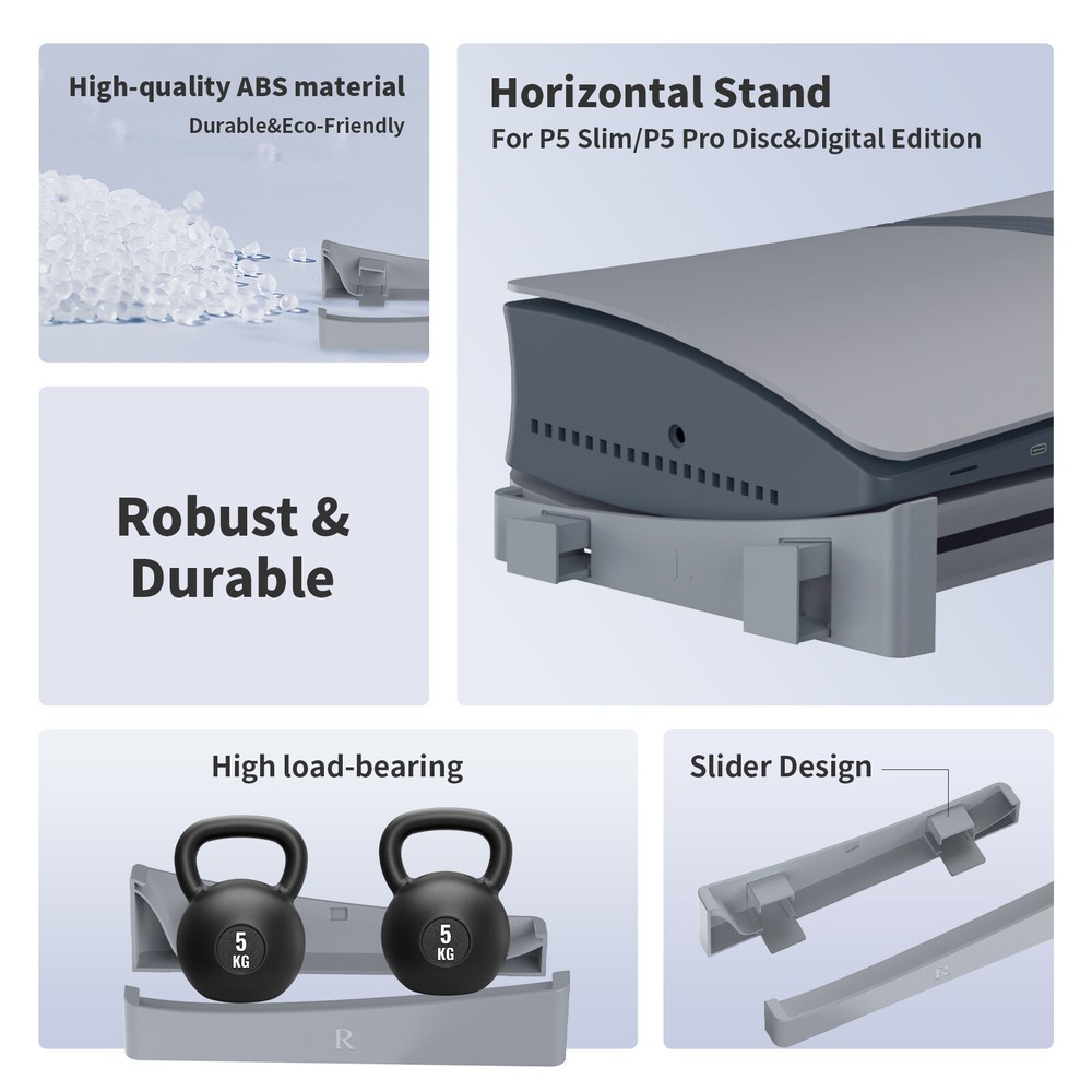 Disc Digital Horizontal Stand Placement Bracket For Sony PS5 Pro/Slim Console US