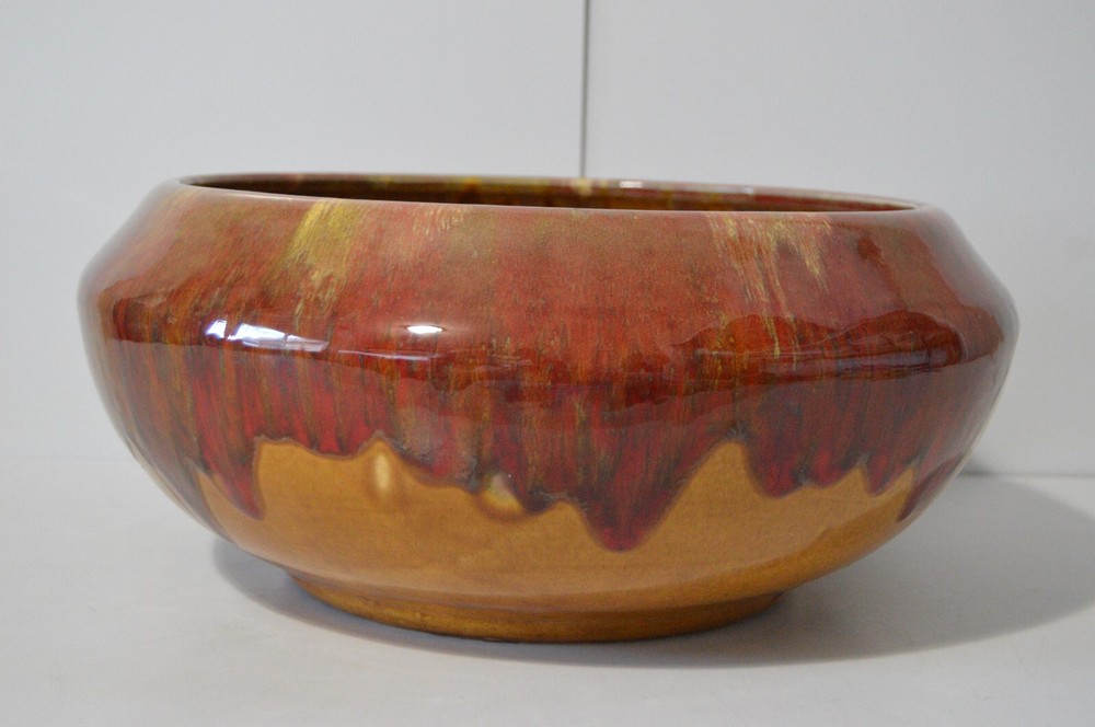 Vintage Extra Large Dripware Ceramic Pot Planter Ceramic Glazed Retro Chic