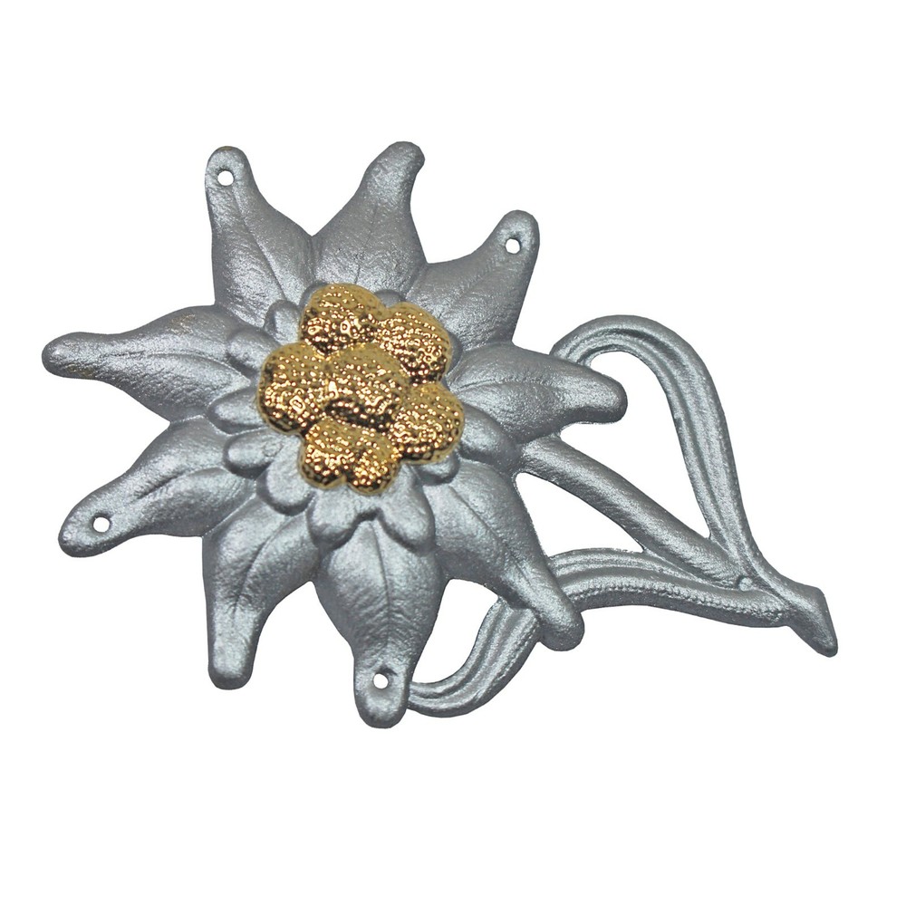 WW2 German Metal Edelweiss Cap Badge - Army Military Mountain Troop Reproduction