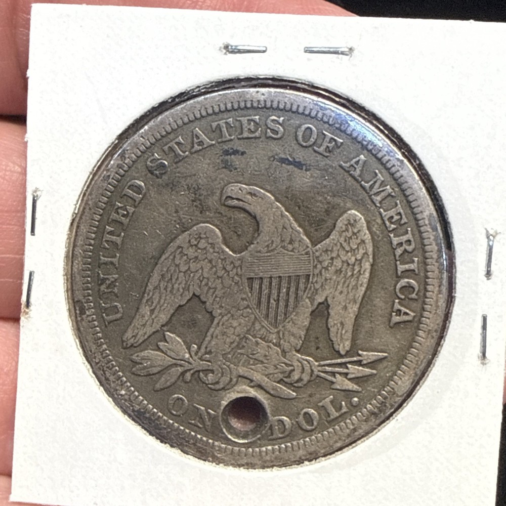 1846 Seated Liberty Dollar Holed.