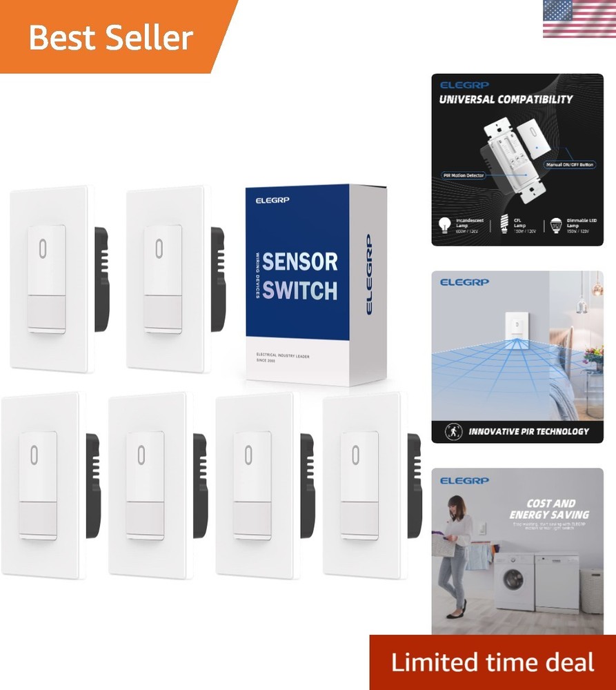 Occupancy Motion Sensor Light Switch, PIR Infrared Motion Activated Wall Switch,