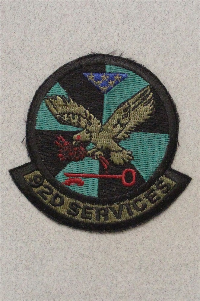 USAF Air Force Patch: 92nd Services Squadron - subdued 3744