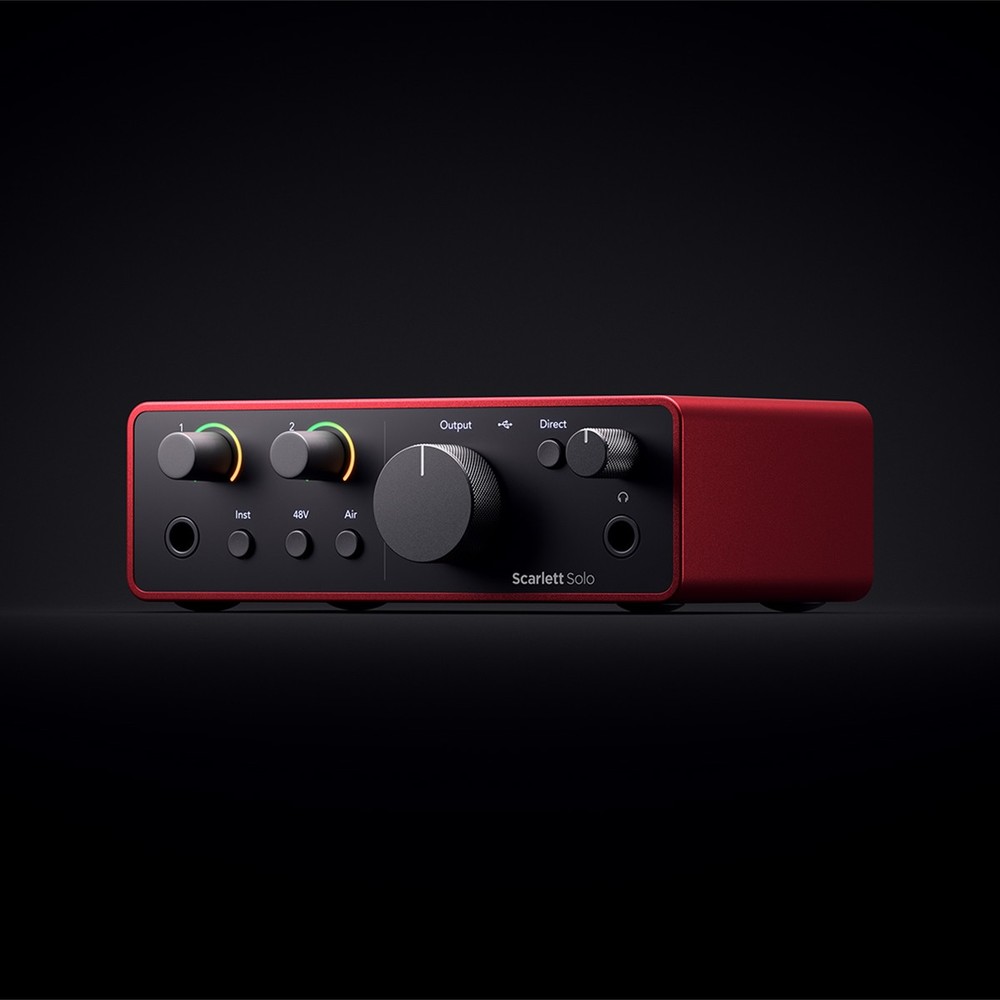 Focusrite Scarlett Solo 4th Gen USB Interface with Software Suite, Bundle with H