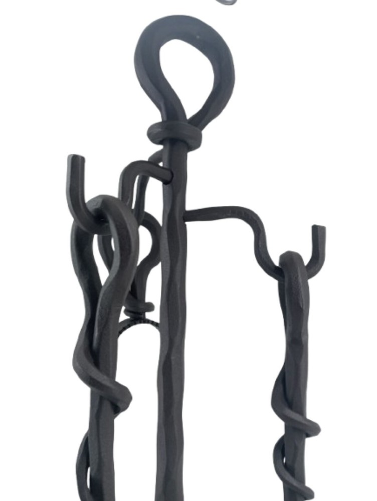 Fireplace Accessory Set Wrought Iron Tripod Tool Kit Fire Stove