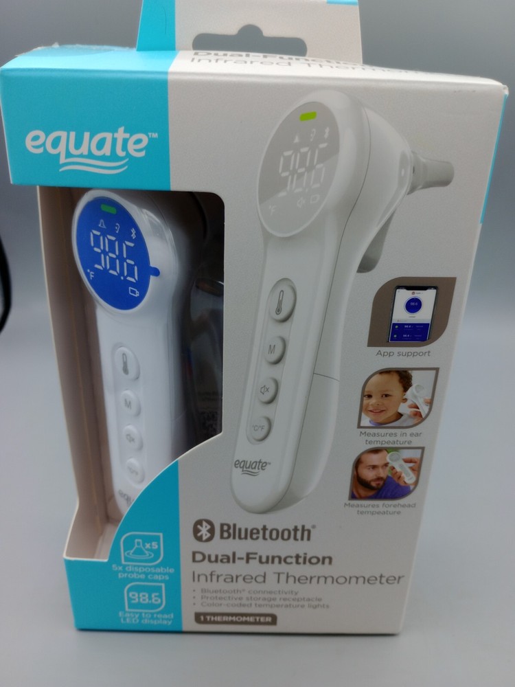 Equate Bluetooth Dual-Function Infrared Thermometer, Forehead and Ear Mode