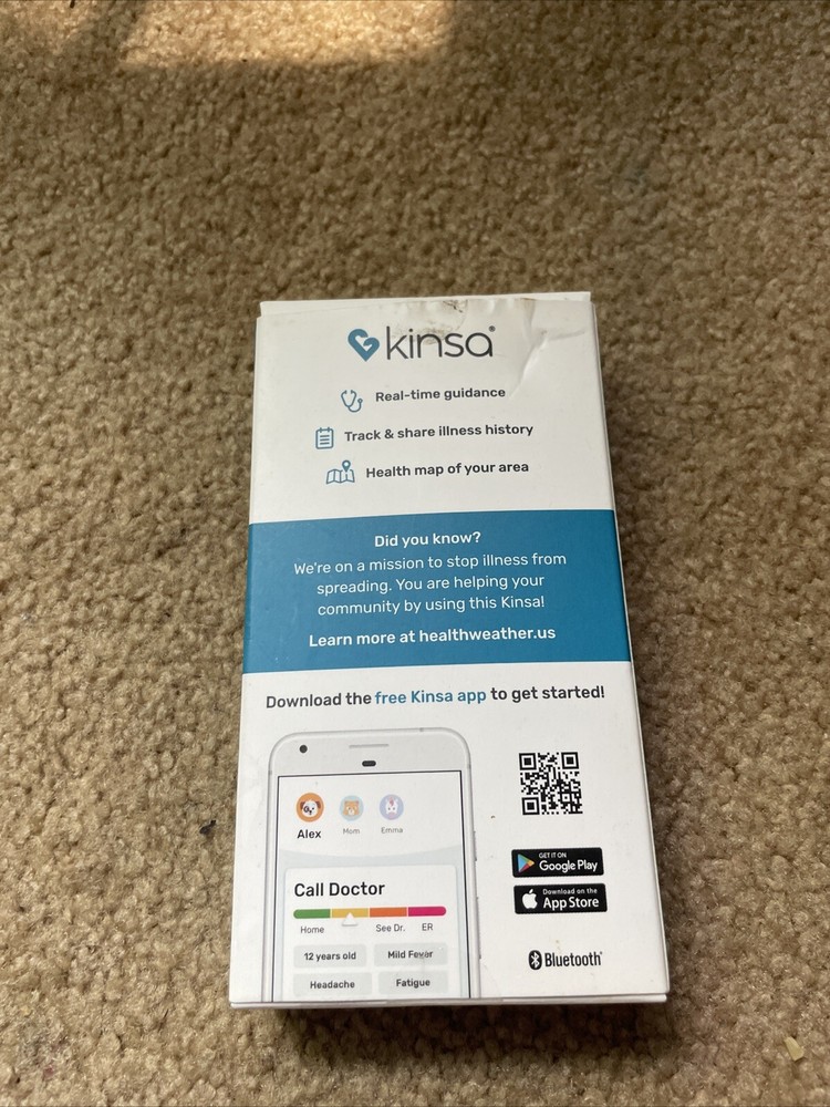 NEW KINSA QUICKCARE SMART THERMOMETER ACCURATE IOS ANDROID KSA-120