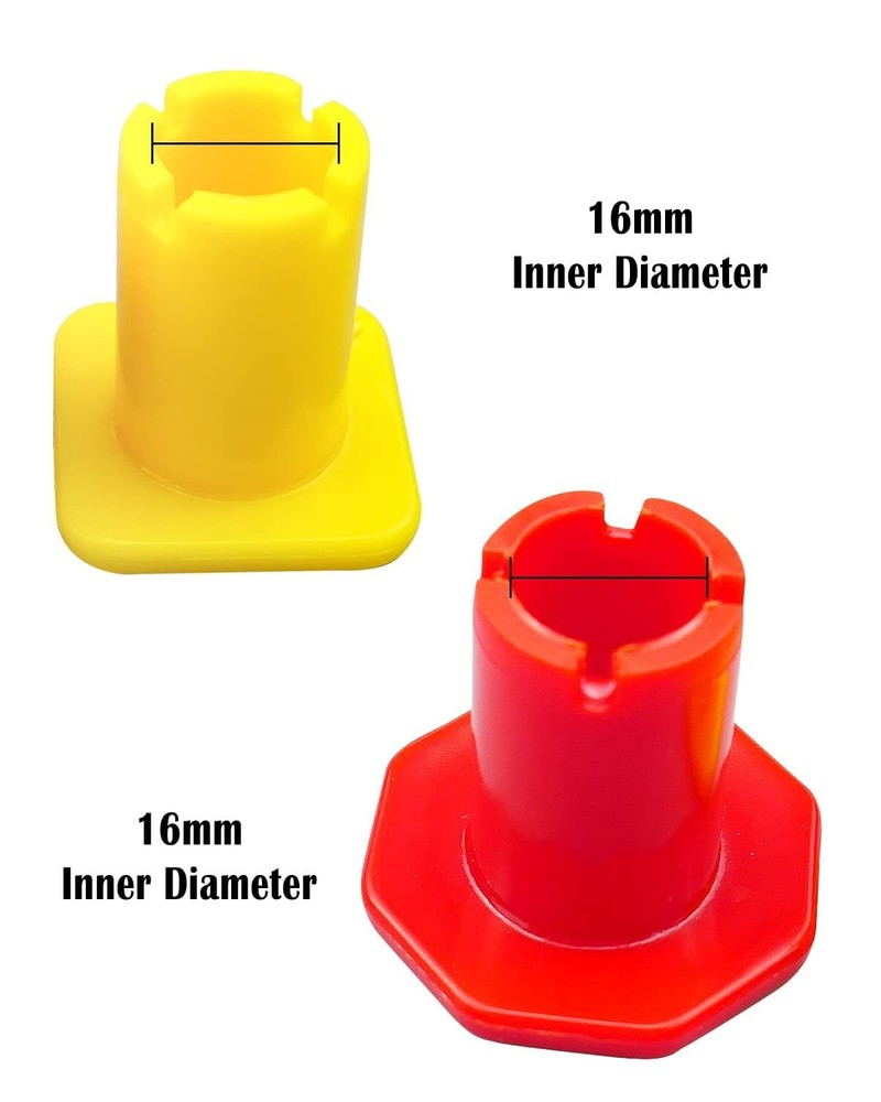TIKSCIENCE 298818 Parking and Air Brake Knobs for Threaded Semi Yellow, Red