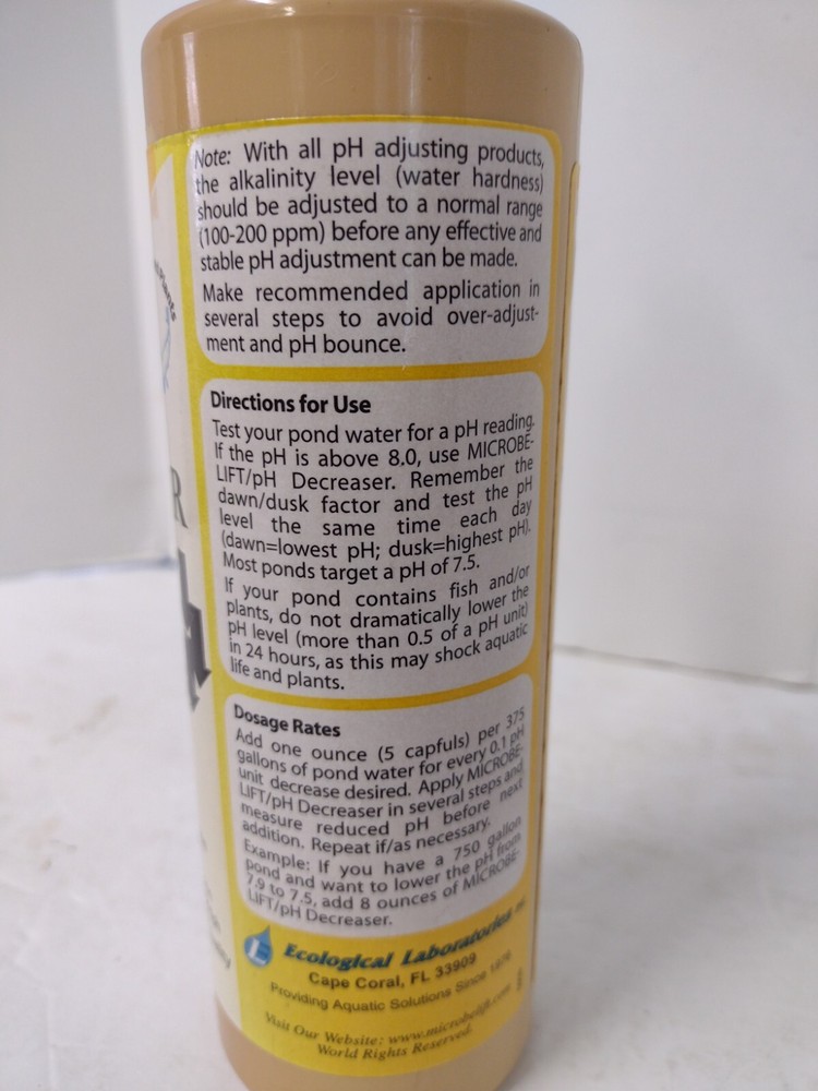 16oz Microbe-Lift pH Decrease Safe for Fish & Plants Pond, Aquarium pH Decreaser