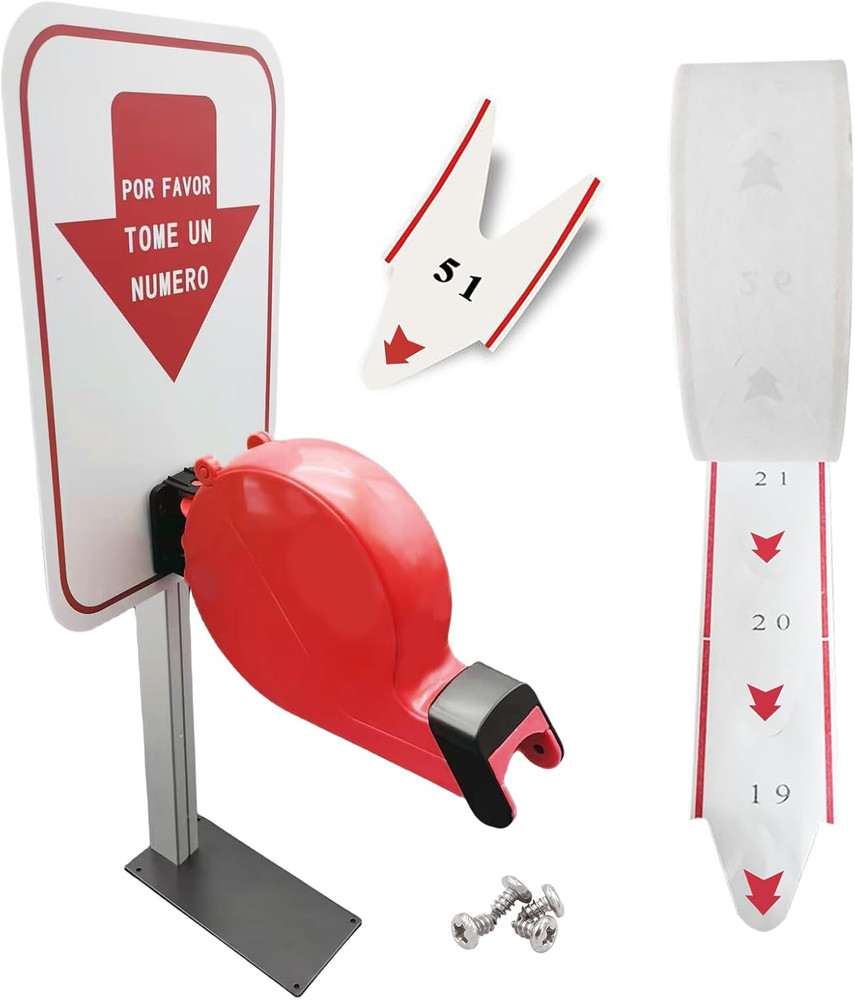 2-Digit Ticket Dispenser with Counter Stand & 2000 Queue Tickets Included