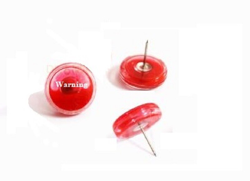 500 pcs EAS Security Ink Tag Converter Pin with Red Warning