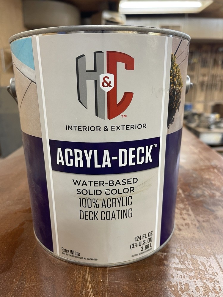 H & C Acryla-Deck Solid Color Deck Coating/Stain/Paint/ Extra White/ Gallon