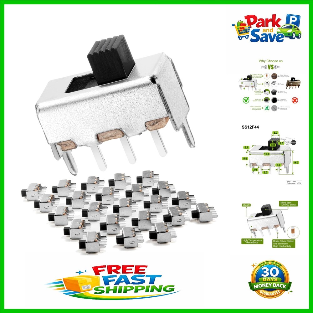 Versatile 3mm SPDT Micro Slide Switch for PCB – 25 Pack with High Conductivity