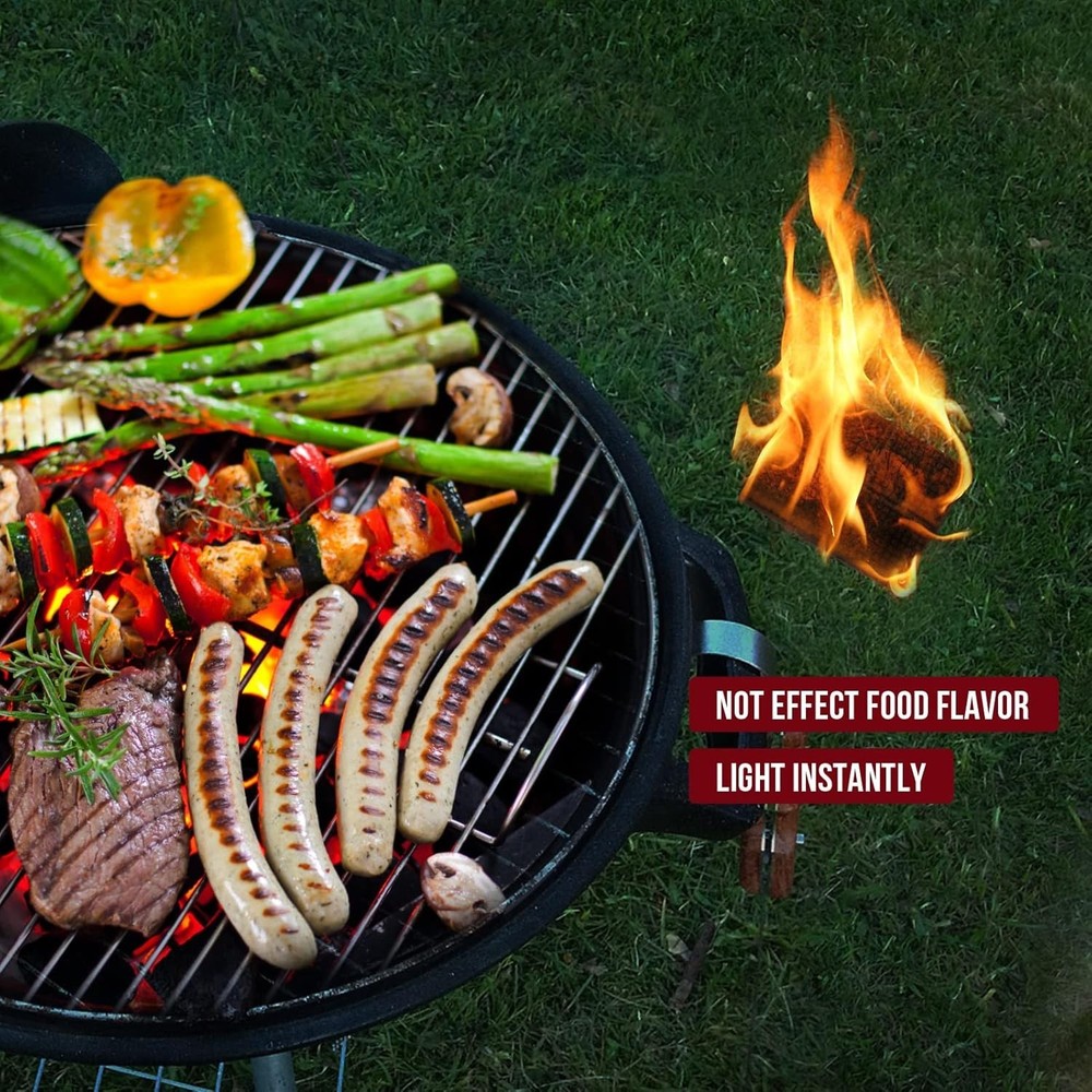 64 Safe Fire Starter Blocks - Easy, Odorless Fire Ignition for Fireplace & Grill