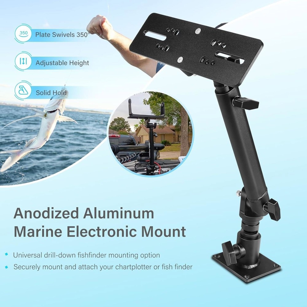 Fish Finder & Chartplotters Mount w 18 to 24" Adjustable Height For Humminbird