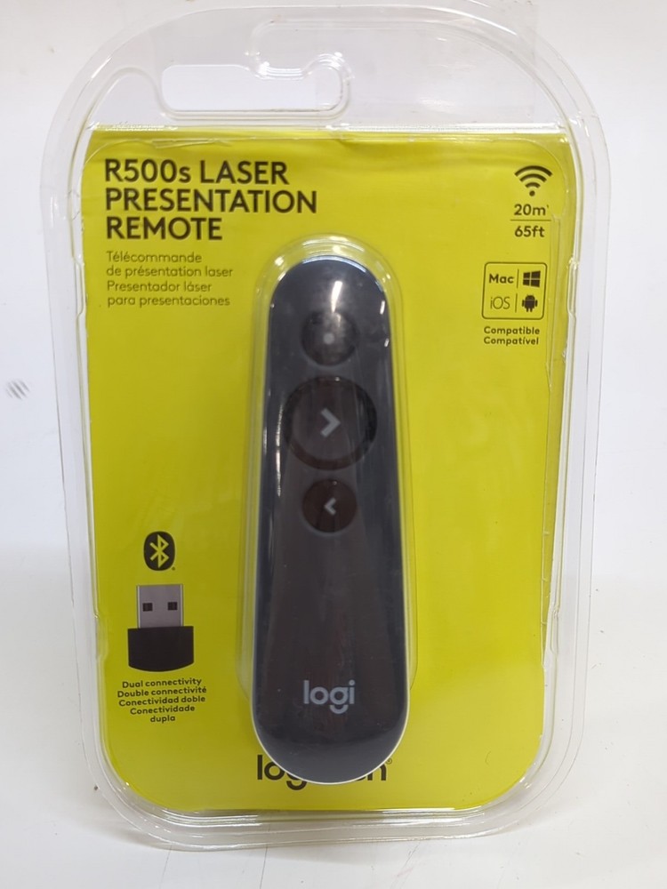 Logitech R500s Laser Presentation Remote Wireless Control Black 910-006518