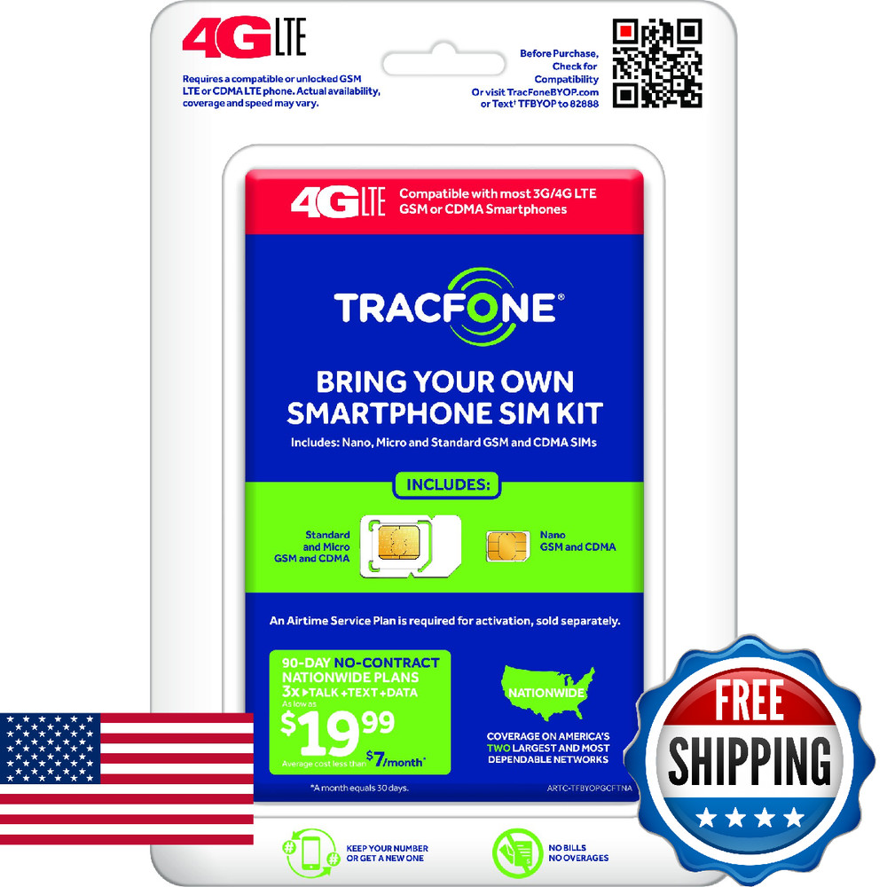 TracFone Bring Your Own Phone SIM Activation Kit – Retail Packaging