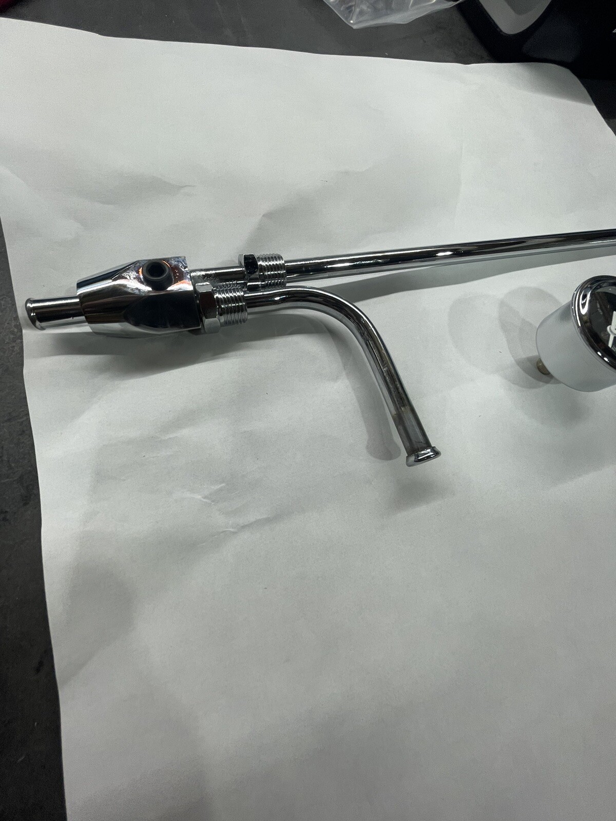 Holley 4150 Double Pumper Chrome Dual-Feed Fuel Line WITH GAUGE NEW