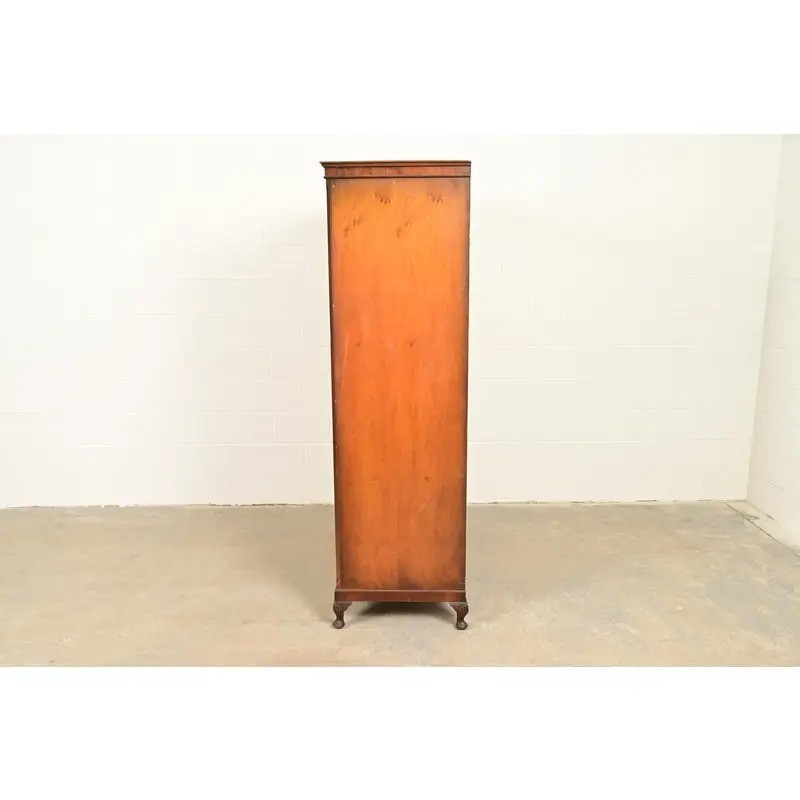 Antique Art Deco Burl Wood Armoire Dresser or Gentleman's Chest, Circa 1930s