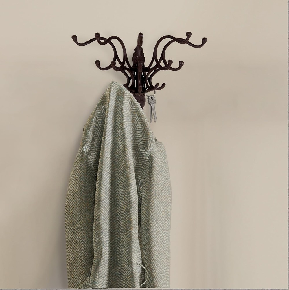 Antique Cast Iron Wall Hooks in Rust Finish