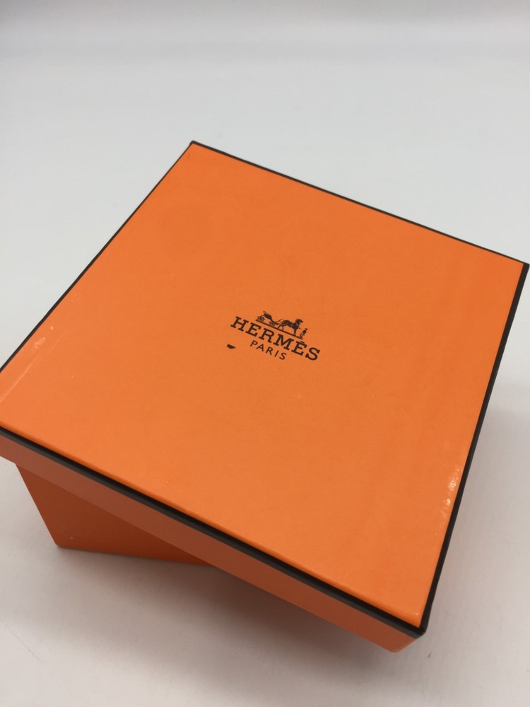 Hermes Empty Gift Box Rectangle Classic Orange Brown Logo 5”x5”