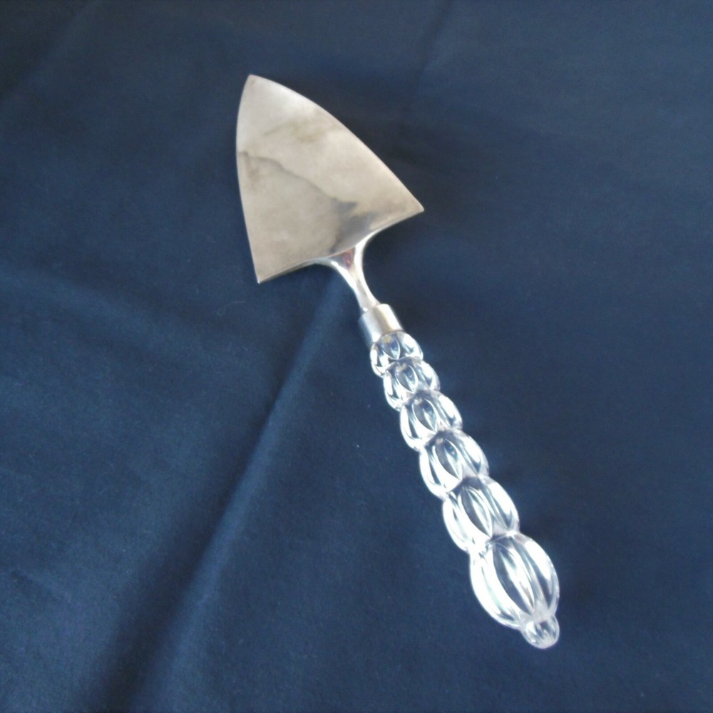 Mikasa Cake Knife Crystal Handle Silver Plated Rousseau Pattern
