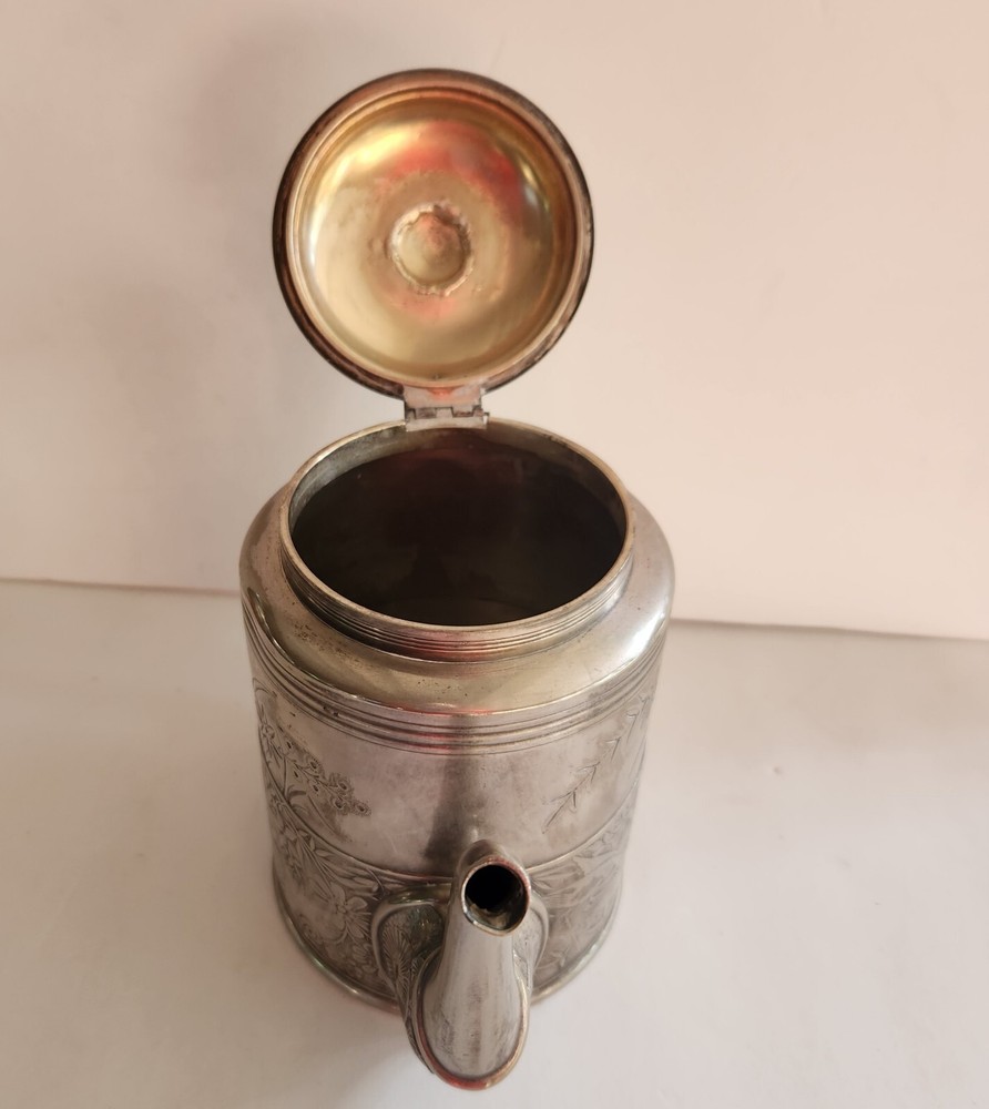 Antique Pairpoint Quadruple Silverplate Coffee Teapot Embossed Pattern 309
