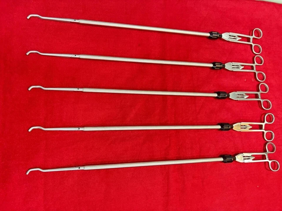 Laparoscopic Satinsky Clamp 10mmx400mm SS Endoscopy Surgical Instruments-5pc