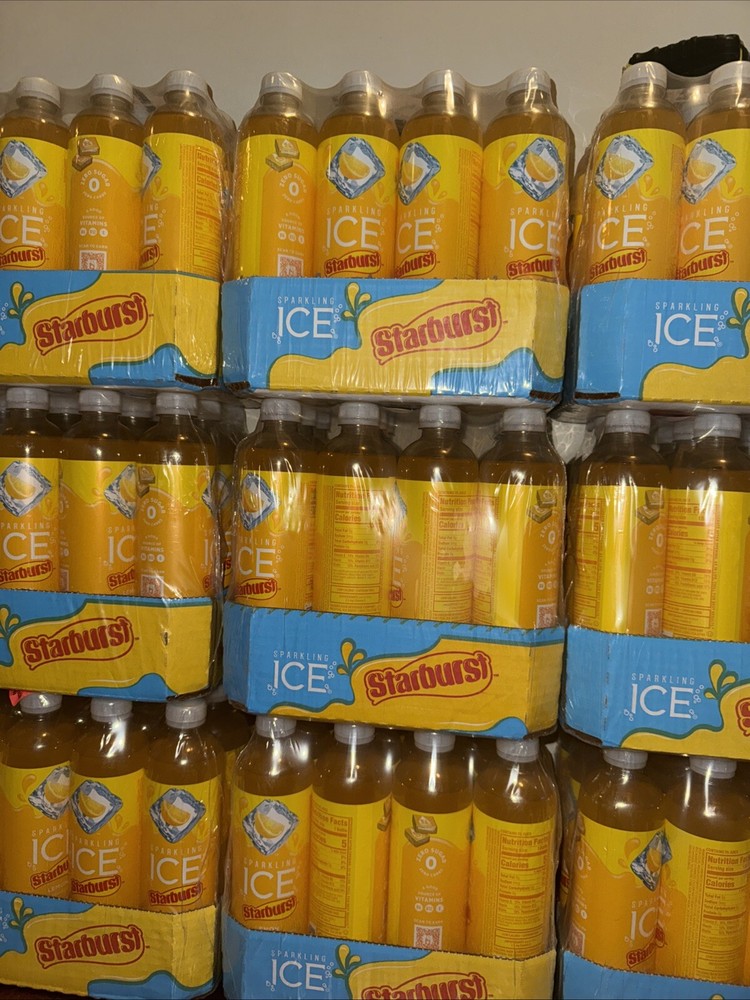 Sparkling Ice STARBURST Lemon, Zero Sugar Flavored Sparkling Water