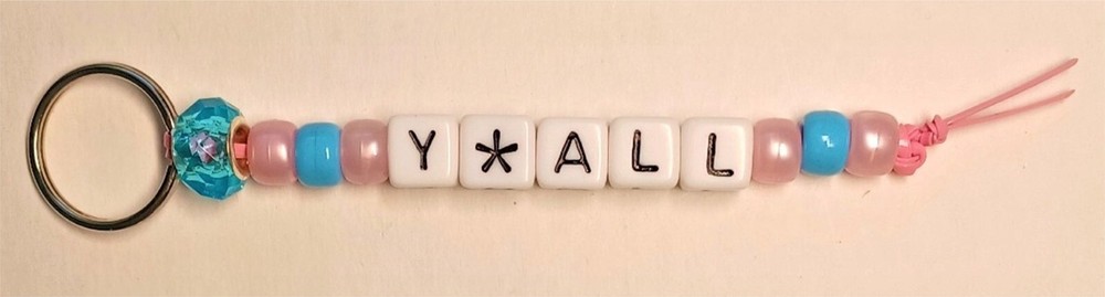 Beaded 6-inch Keyring Y'All