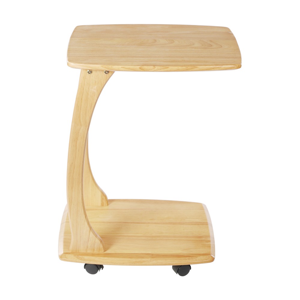 C Shaped End Table Small Side Sofa Table Sofa End Table Laptop Table Wheels Home