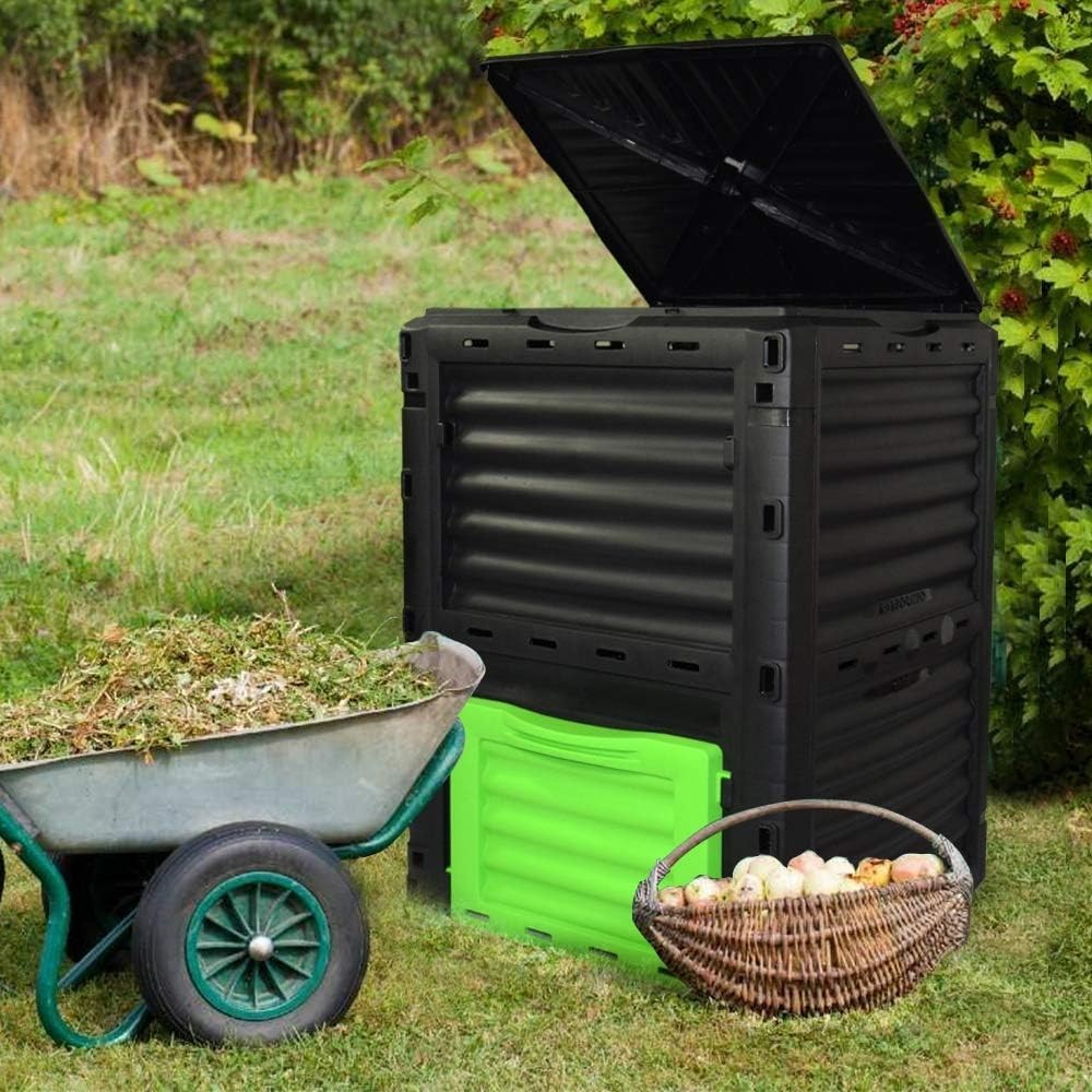 Garden Compost Bin 300L BPA Free Large Capacity Easy Assembly