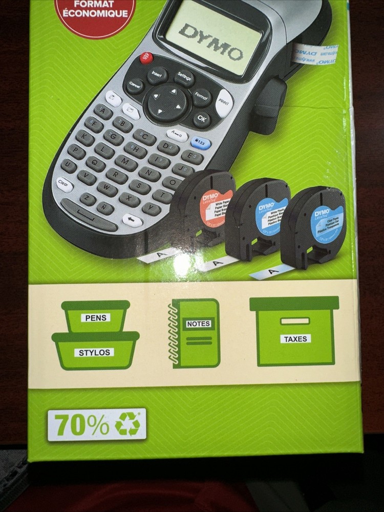 DYMO Portable Printer Handheld Label Maker Black Silver Letratag 100H+ Sealed