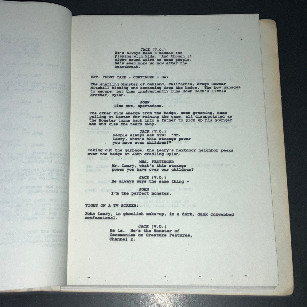 JACK THE BEAR (7/90) Steve Zaillian / Danny DeVito / 1st Draft Agency Script+COA