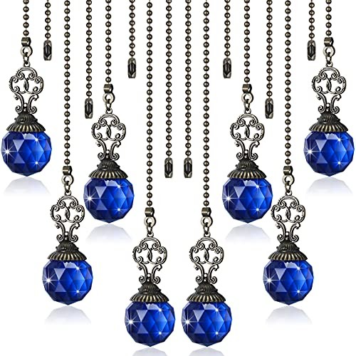 Ceiling Fan Pull Chains Crystal Light Fan Pull Chain Pendant with Ball 4 Blue
