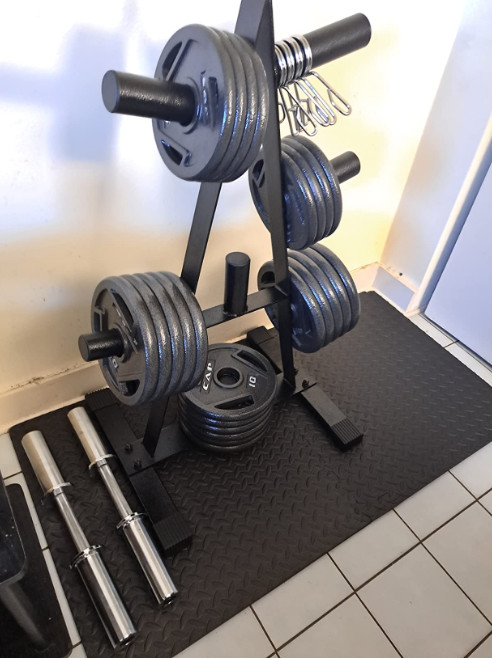 A-Frame Olympic Plate Rack, Heavy-Duty 2” Weight Tree, 7 Posts