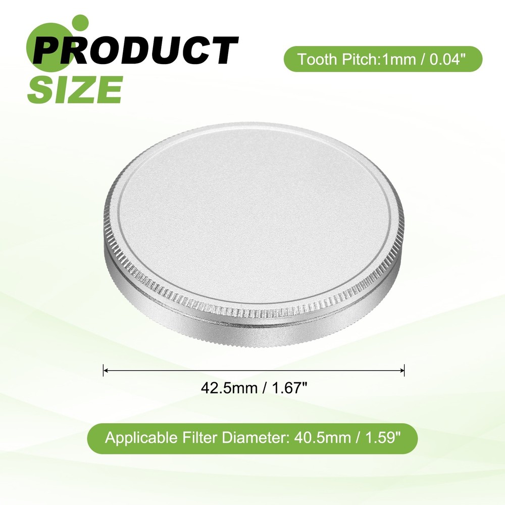 40.5mm Metal Lens Cap Universal Lens Filter Stack Cap Slim Stack Silver