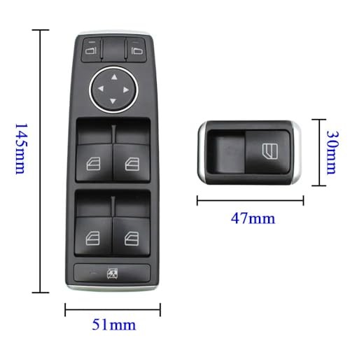 Power Window Lift Control Switch Button Complete, Driver Side Master Window Swit