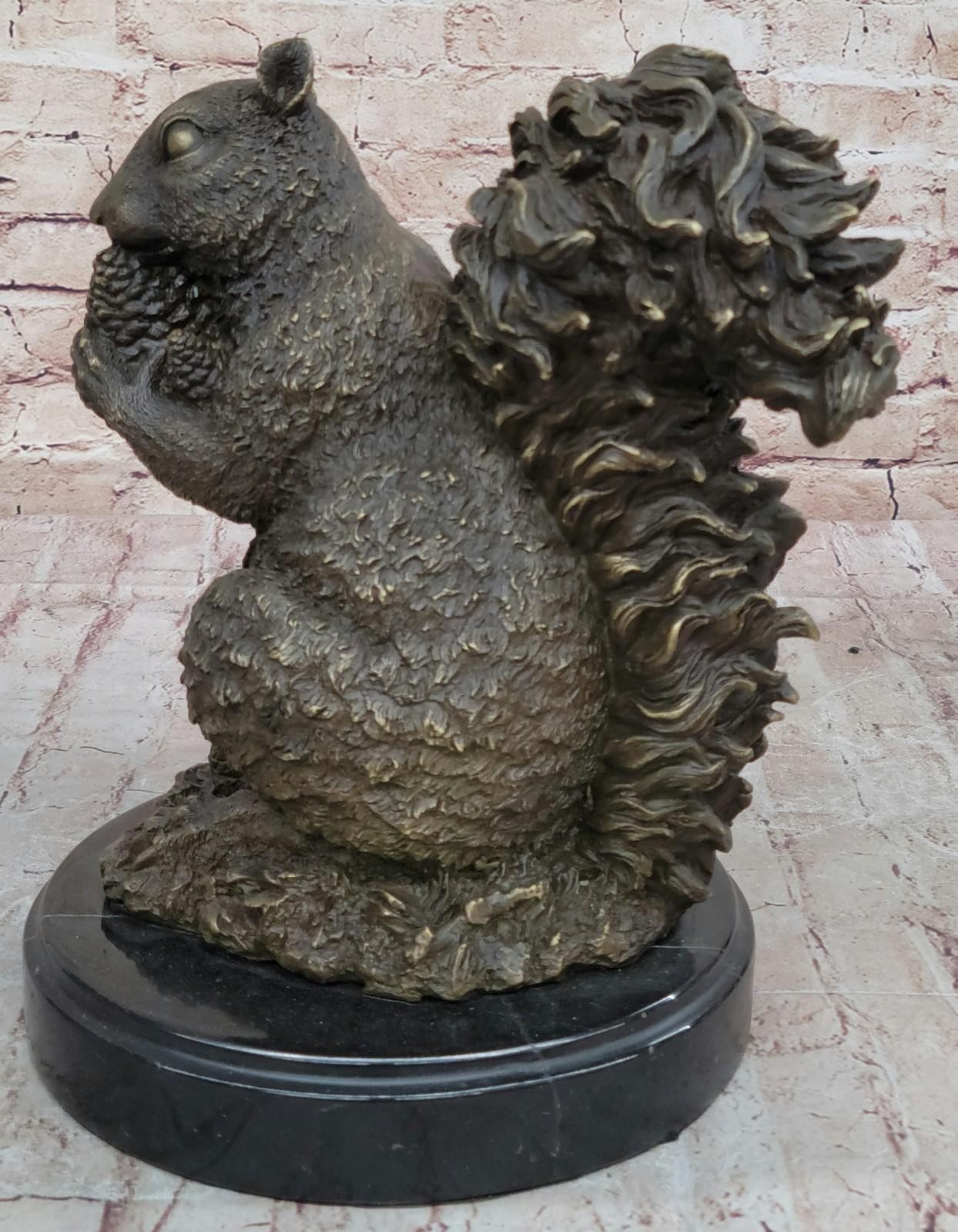 Artistic Bronze Squirrel Sculpture | Handmade Figurine Statue Home Decor Sale