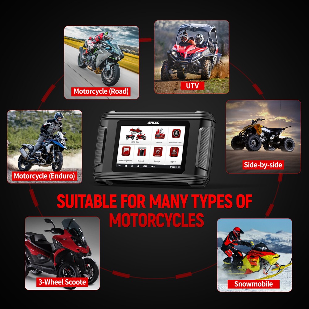 ANCEL MT500 Motorcycle All System Diagnostic Scan Tool OBD2 Scannner ECU Reset