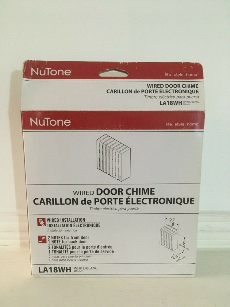 NuTone LA18WH Decorative Wired Two-Note Door Chime with Vertical Panels, White