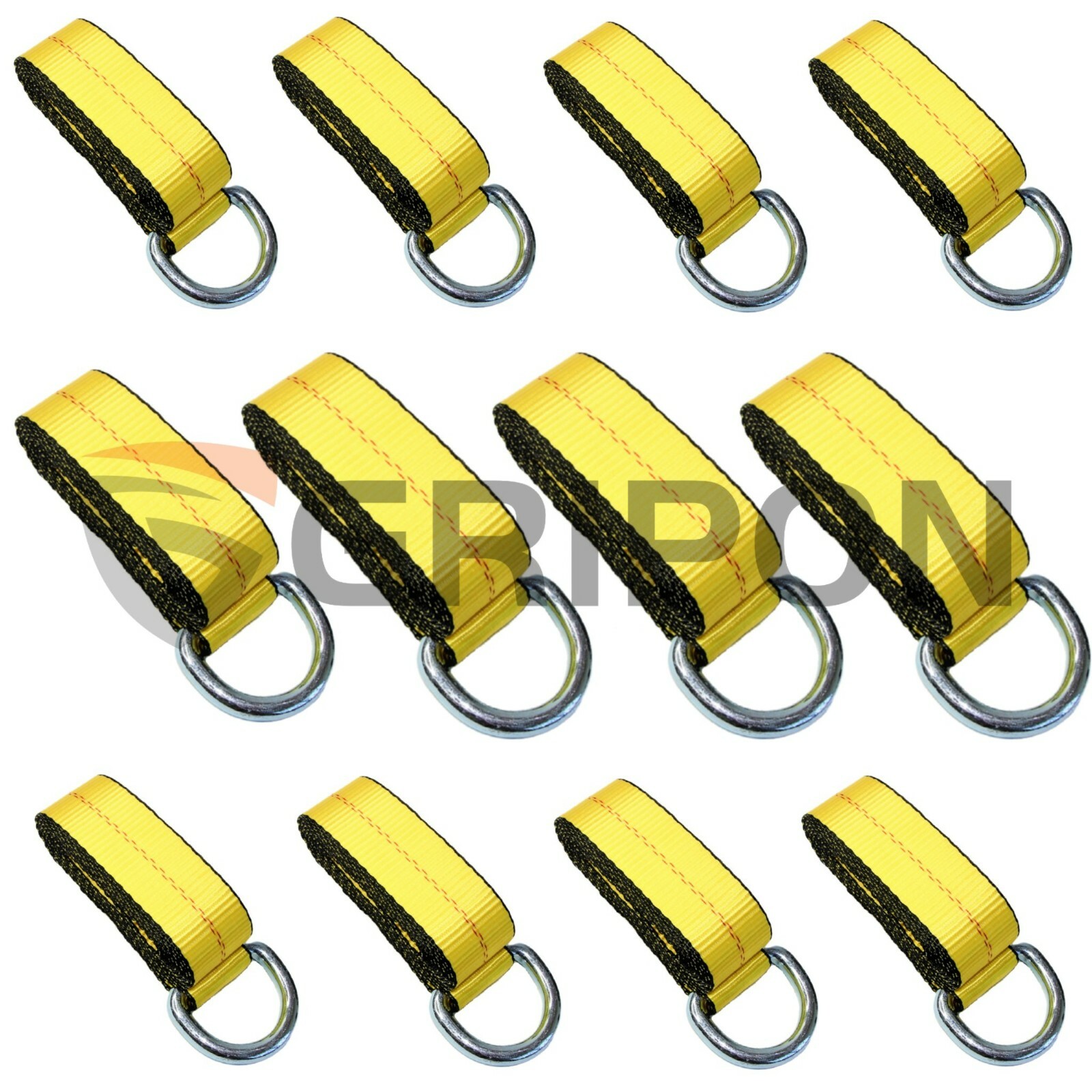 GRIPON 12pc 8' Lasso Strap Tie Down Wheel Lift Rollback Tow Hauler Dolly Trailer